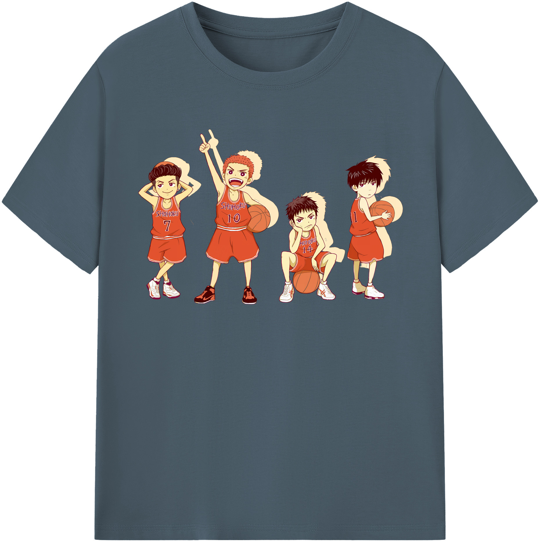 SLAM DUNK／スラムダンク 綿100％半袖Tシャツ（フロントプリント）